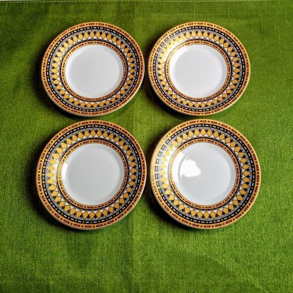 Art Deco 8-Pc Gold Grey Demitasse Cup & Saucer Set - Picture 4 of 11